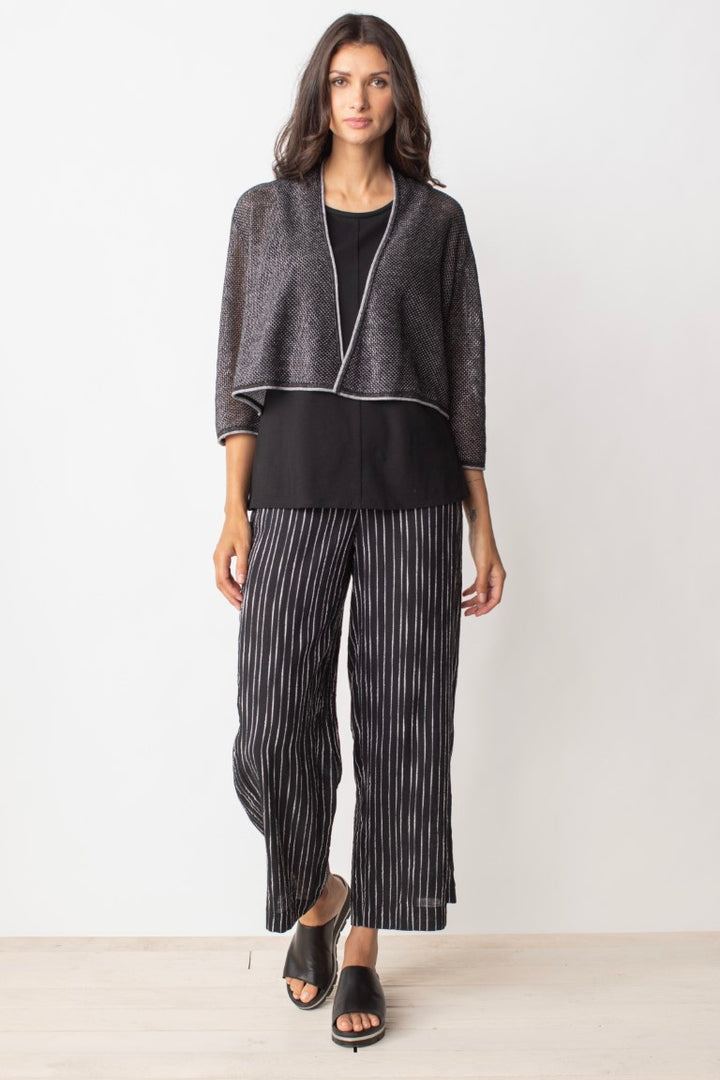 Mesh Stitch Cardigan in Black