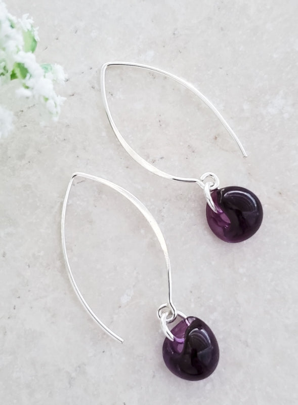 Silver Marquis Earrings in Mystic Purple