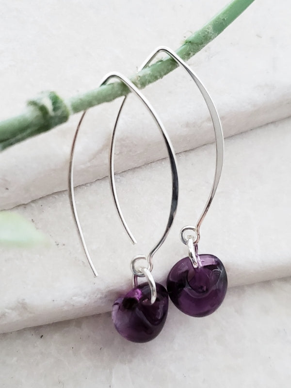 Silver Marquis Earrings in Mystic Purple