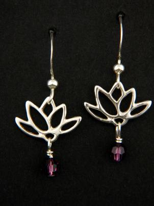 Lotus Blooms Earrings in Amethyst