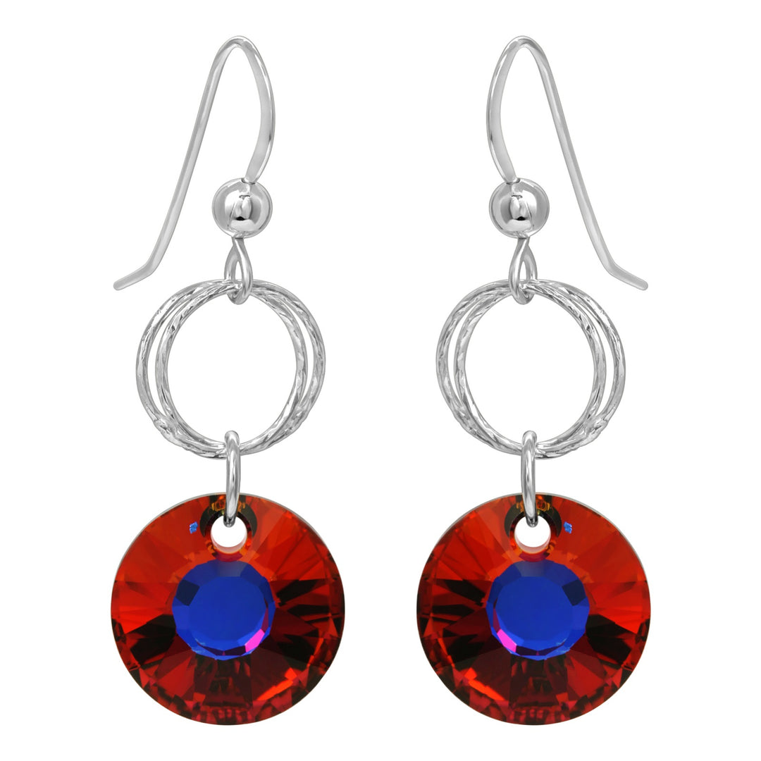 Double Diamond Cut Crystal Earrings - Volcano