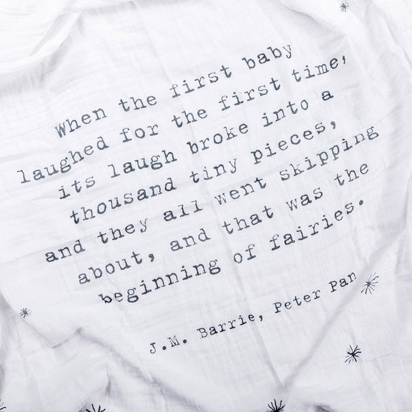 "When the First Baby Laughed" Peter Pan Swaddle Blanket