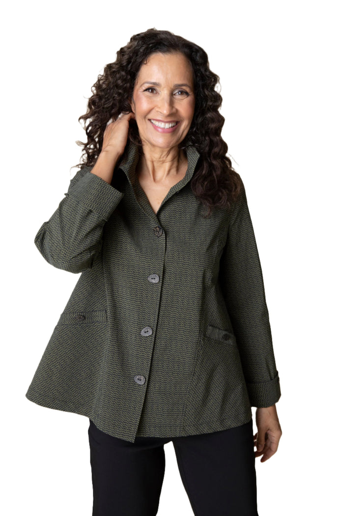 Power Stretch Modern Swing Jacket in Olive