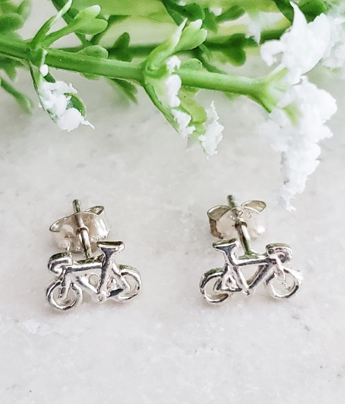 Bicycle Sterling Silver Studs