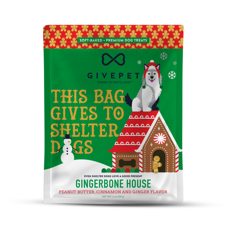 Soft Baked Dog Treats - Gingerbone House (Holiday)