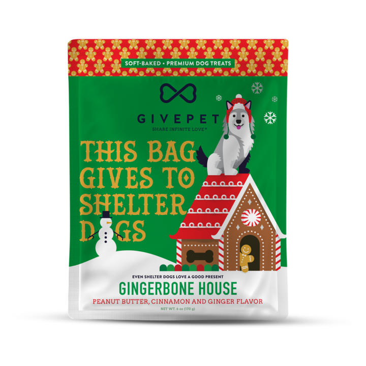 Soft Baked Dog Treats - Gingerbone House (Holiday)