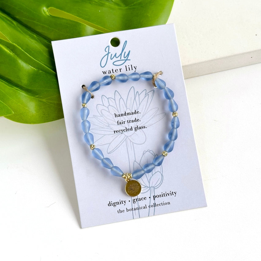 July Botanical Bracelet - Water Lily