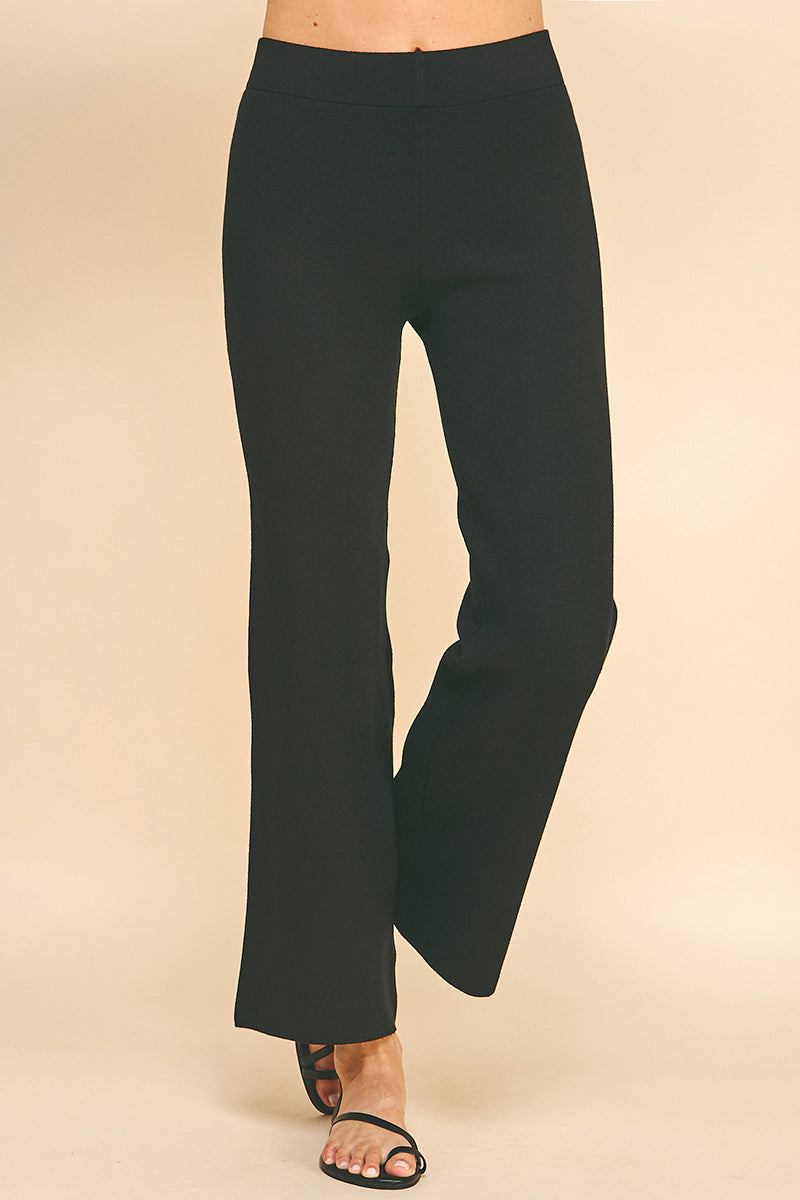 Straight Leg Sweater Pants in Black