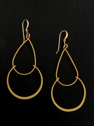 Golden Matte Chandelier Earrings