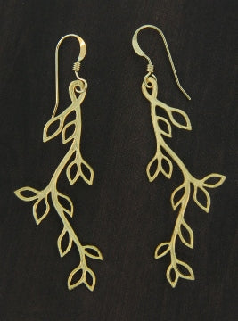 Gold Matte Vine Twigs Earrings