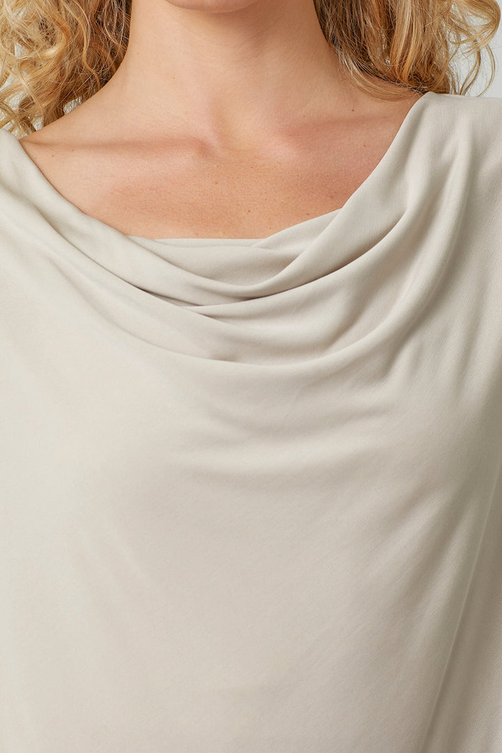 Cowl Neck Top in Almond