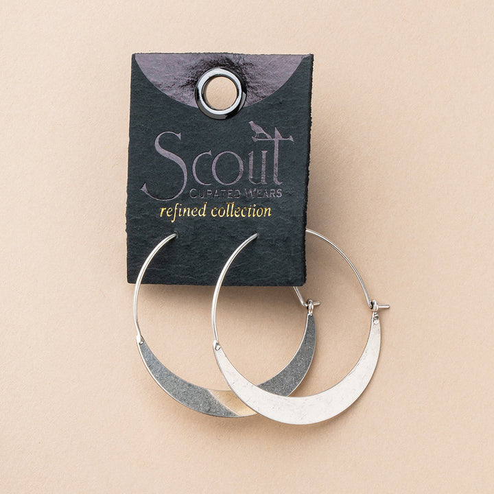 Crescent Hoop in Sterling Silver