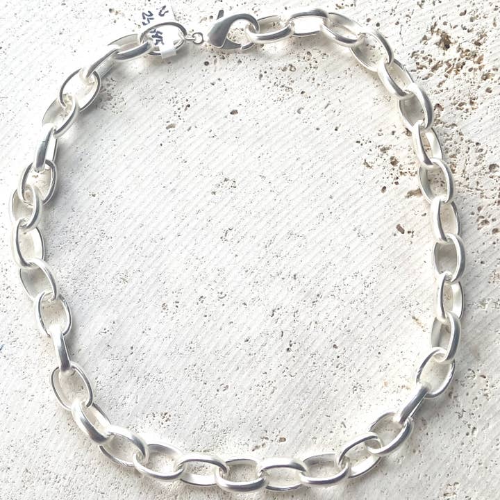 Chunky Chain Necklace Matte Silver