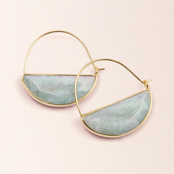 Stone Prism Hoop Earring (many color options)