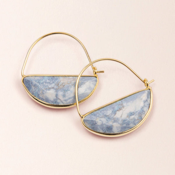 Stone Prism Hoop Earring (many color options)