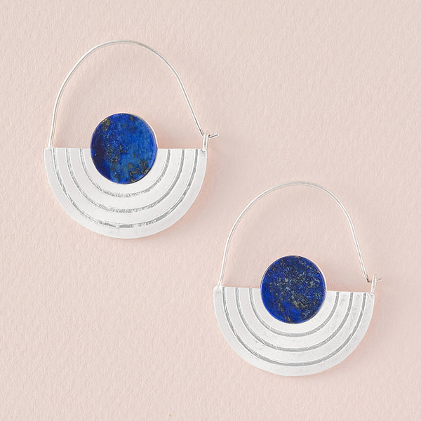 Stone Orbit Earring in Lapis/Silver