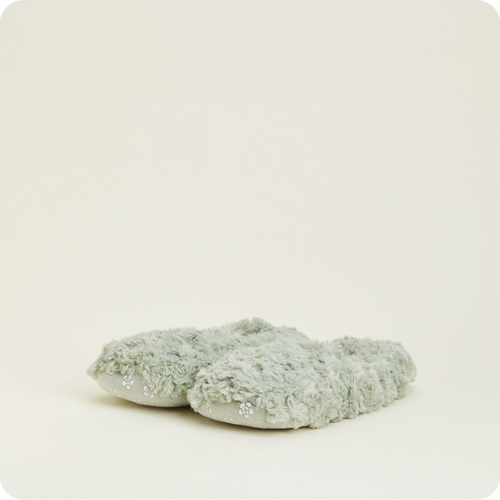 Slippers in Curly Sage Green Lavender Scented