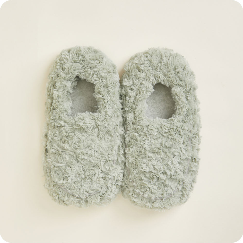 Slippers in Curly Sage Green Lavender Scented