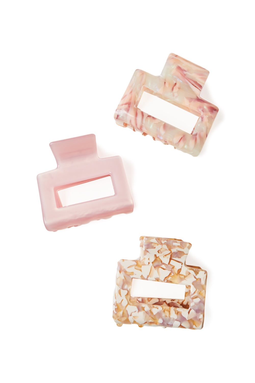 Petite Hair Claw Trio in Blush