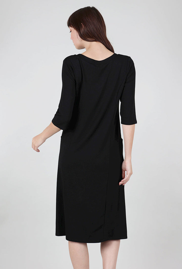 Core Travel Elbow Sleeve Dress in Black