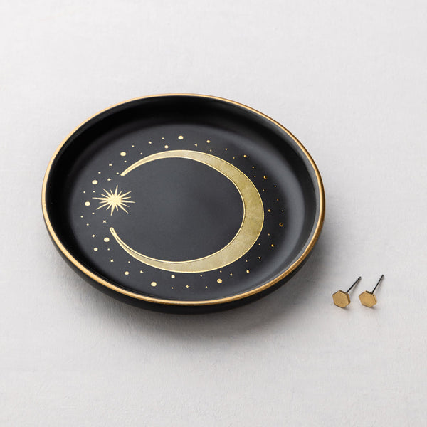 Jewelry Dish & Stud Earring Set - Crescent