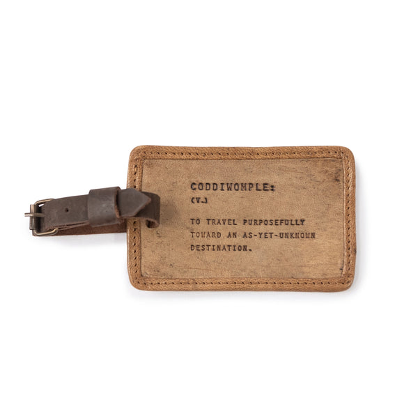 Coddiwomple Leather Luggage Tag 5"x3"