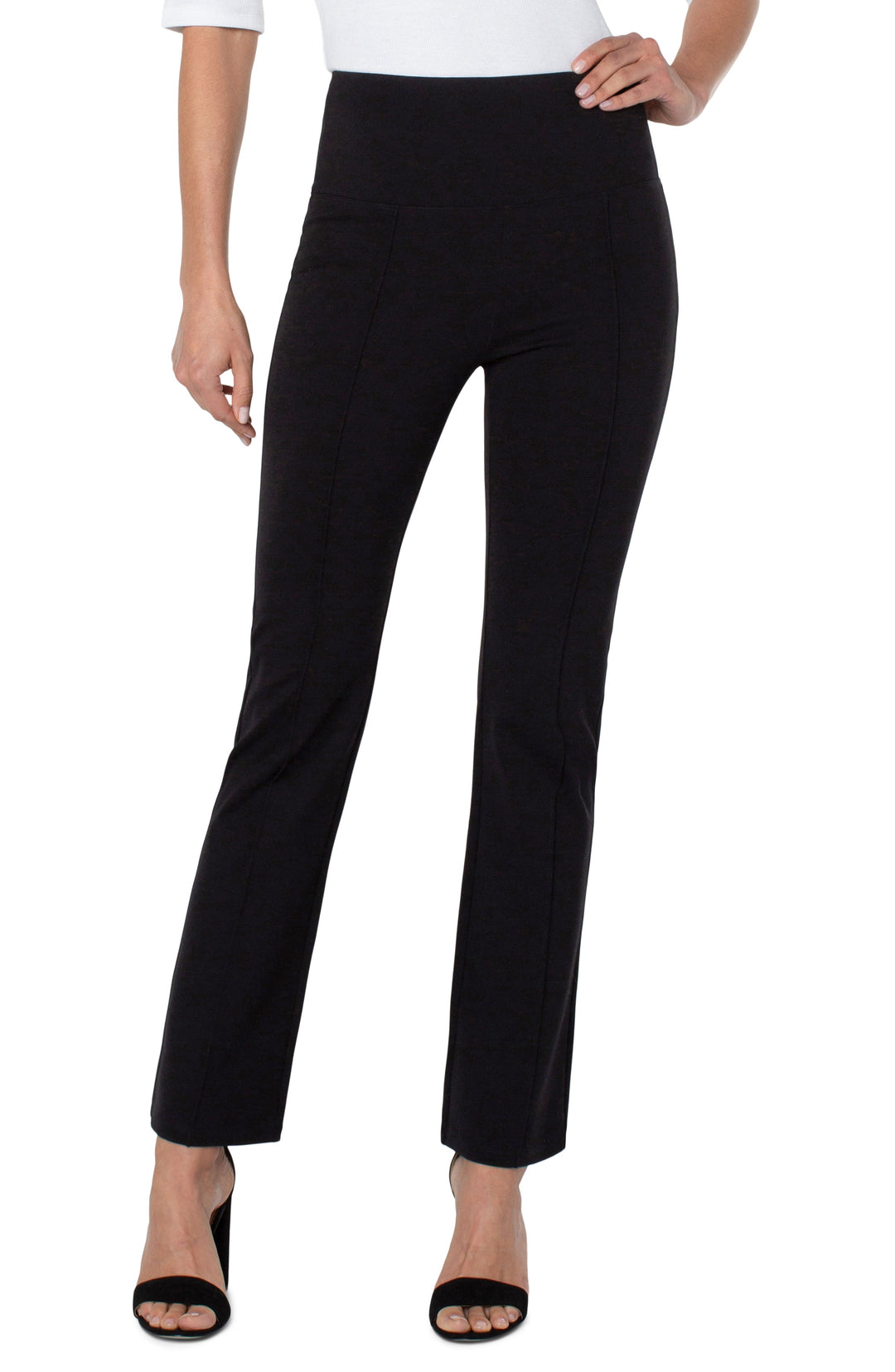 Pearl Crop Flare Pants in Black