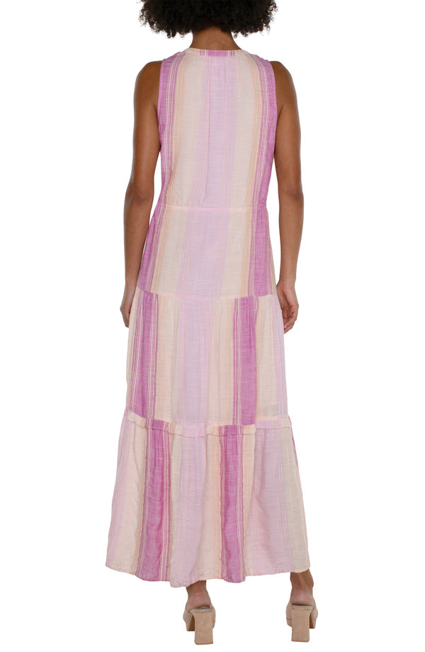 Sleeveless Tiered Maxi Dress in Lavender