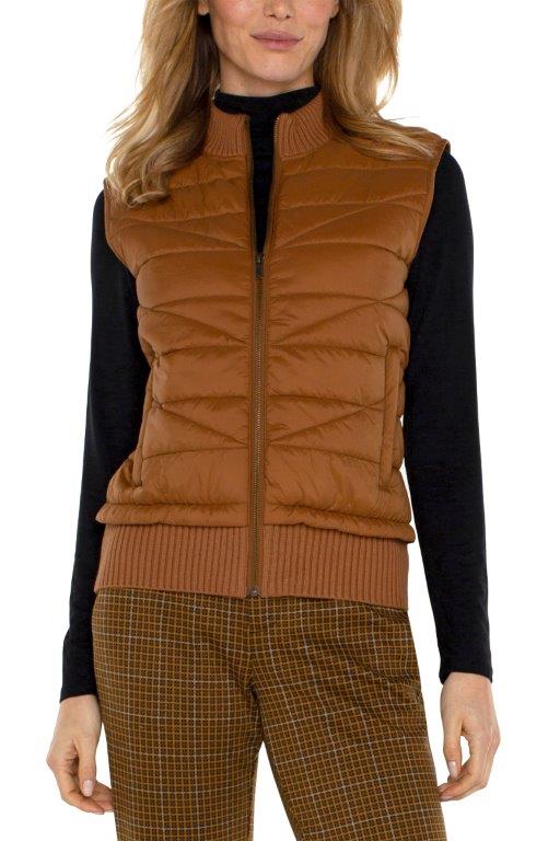 Sleeveless Quilted Vest in Tumeric