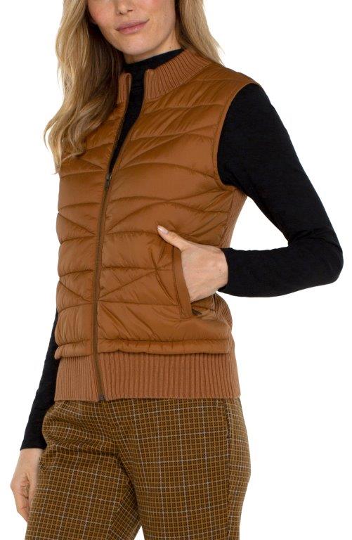 Sleeveless Quilted Vest in Tumeric