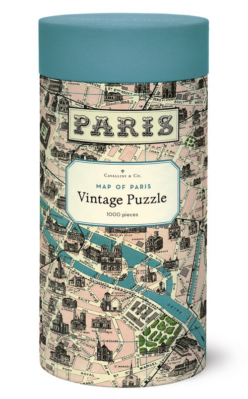 Map of Paris - 1,000 Piece Vintage Puzzle