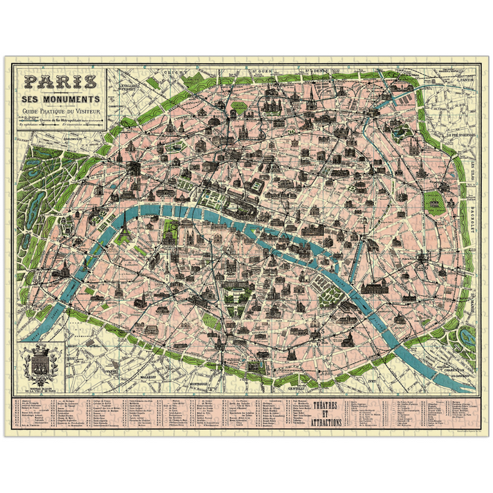 Map of Paris - 1,000 Piece Vintage Puzzle