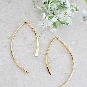 Gold Open Wishbone Earrings