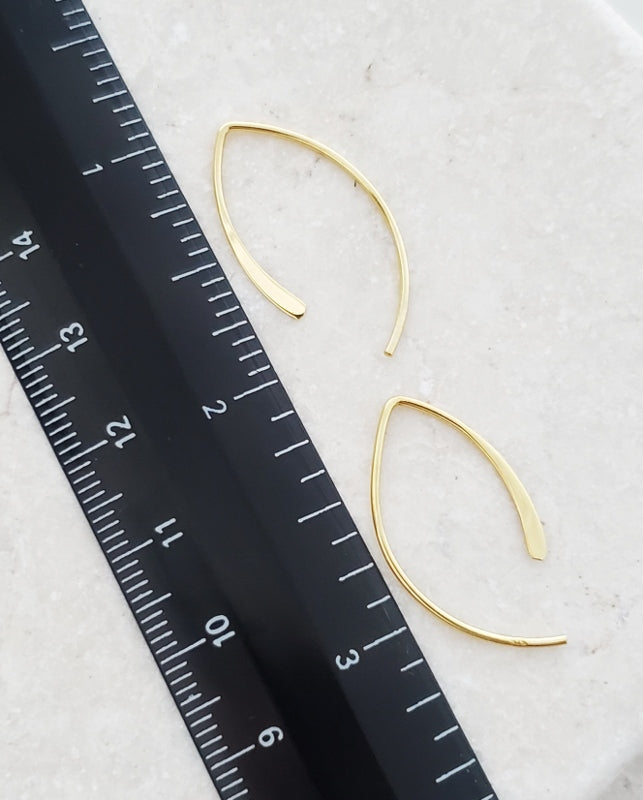 Gold Open Wishbone Earrings