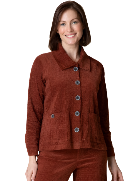 Rustic Stretch Corduroy Jacket in Ginger