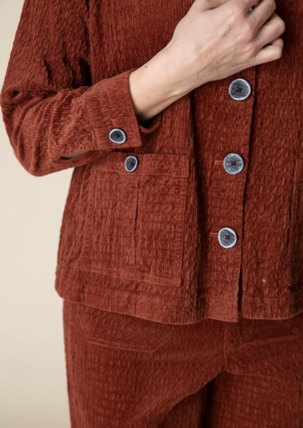 Rustic Stretch Corduroy Jacket in Ginger