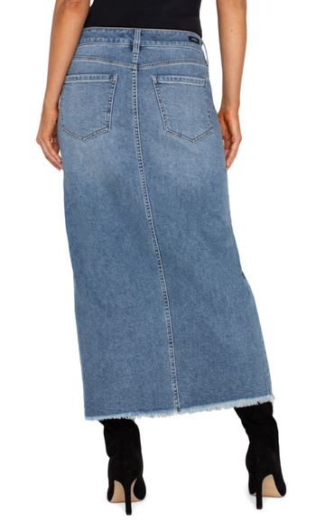 Front Slit Maxi Jean Skirt