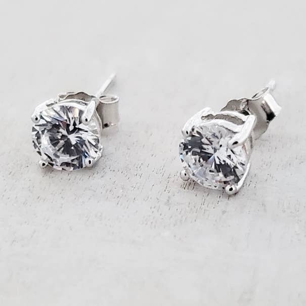 Clear CZ Sterling Silver Studs