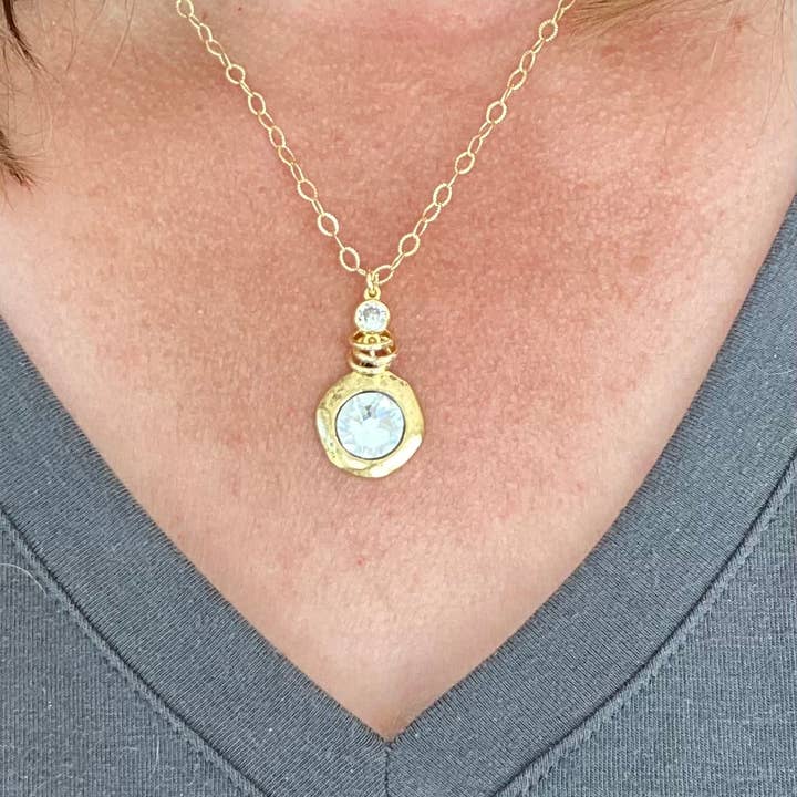 Swarovski Crystal Necklace in Gold