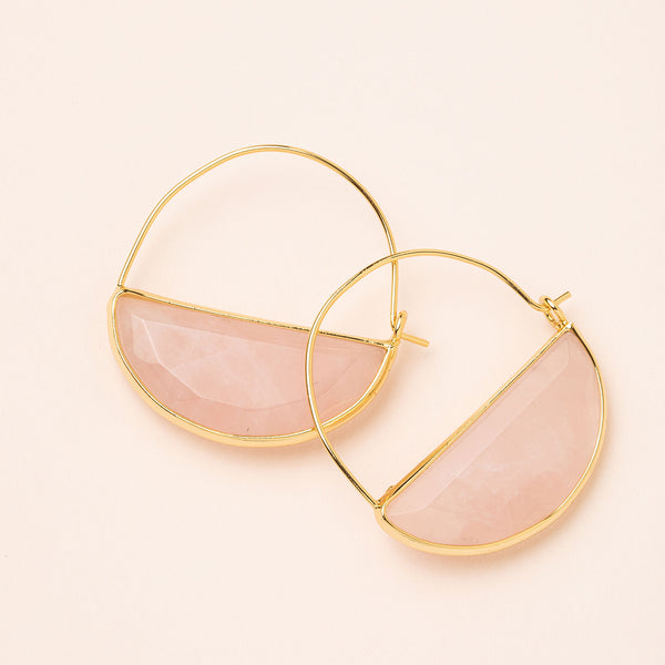 Stone Prism Hoop Earring (many color options)