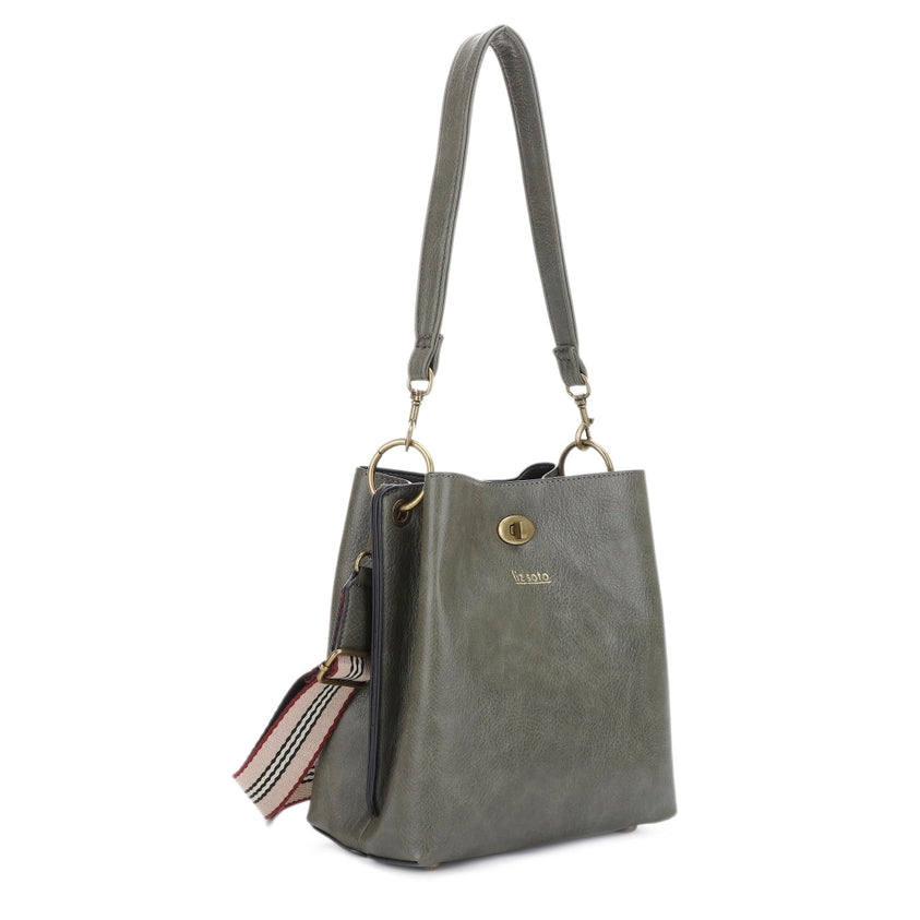 Lola Bucket Handbag in Olive