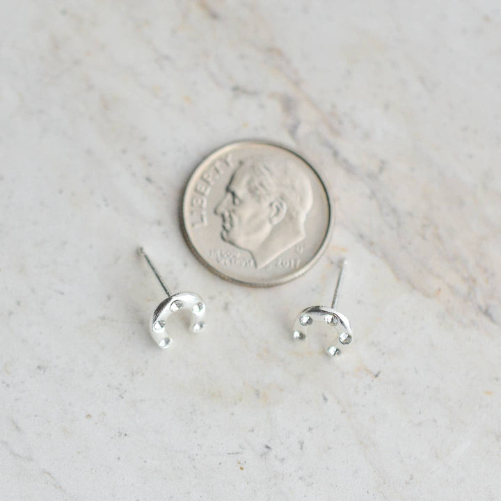 Horseshoe Crystal Stud in Sterling Silver