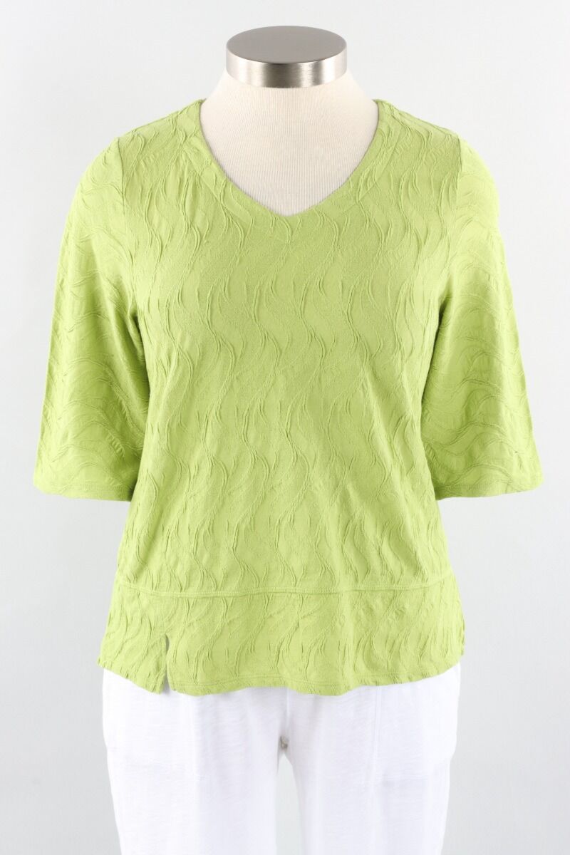 Cascade Cotton Elbow Tee in Green