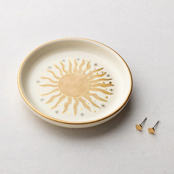 Jewelry Dish & Stud Earring Set - Sun Rays