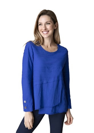 Steady Stream Overlay Top in Sapphire