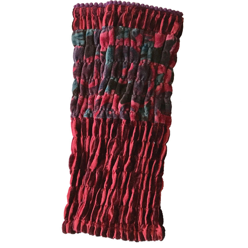 Velvet Crinkled Cuffs in Red