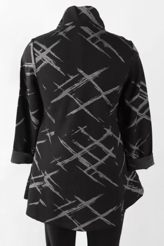 Viscose Ponte Jacquard Stella Jacket in Black