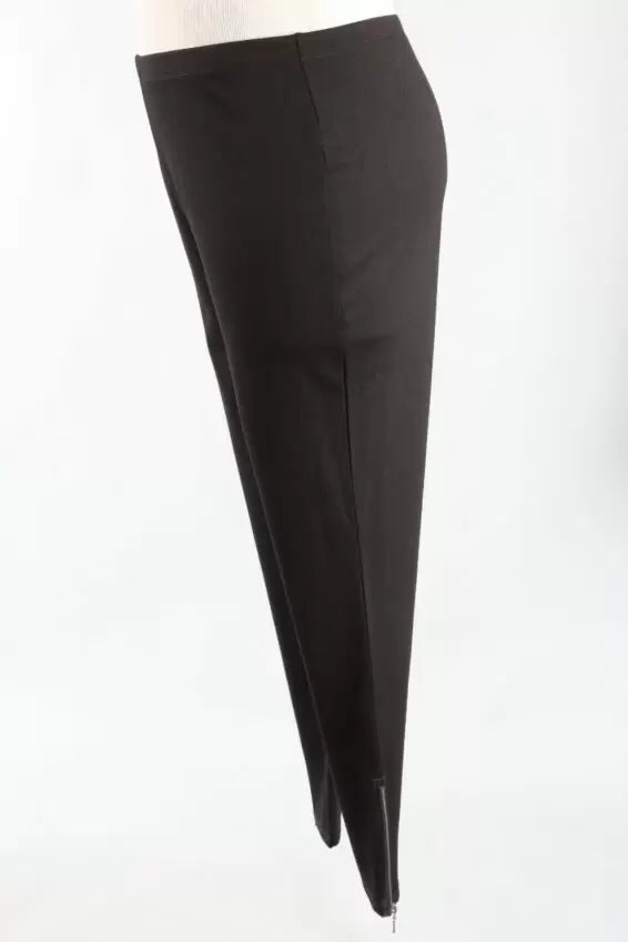 Viscose Ponte Solid Zip Leggings in Black